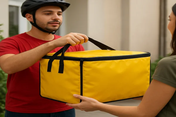 Entrega de comida na porta