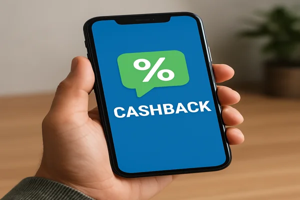 Celular com notificação de cashback