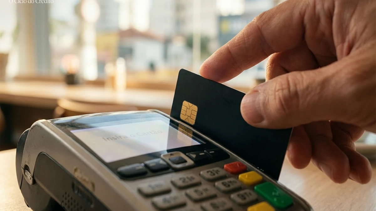 Pessoa bloqueando cartão pelo aplicativo do banco em situação de emergência