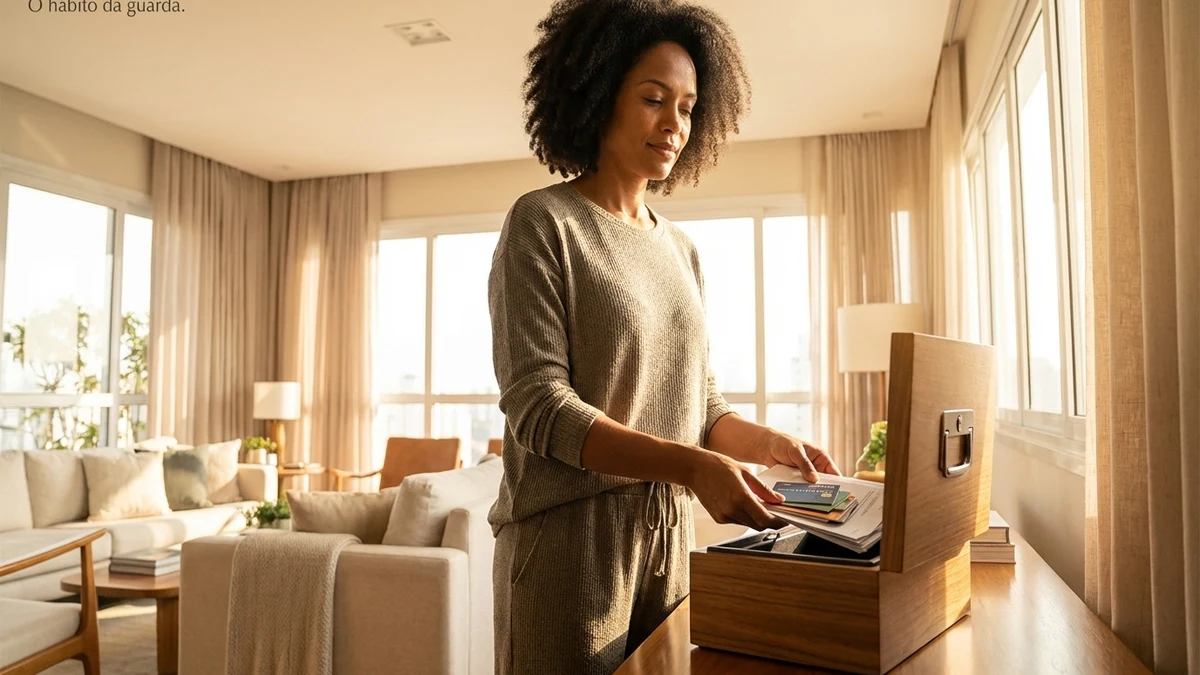 Cartão sendo descartado corretamente com corte no chip e números