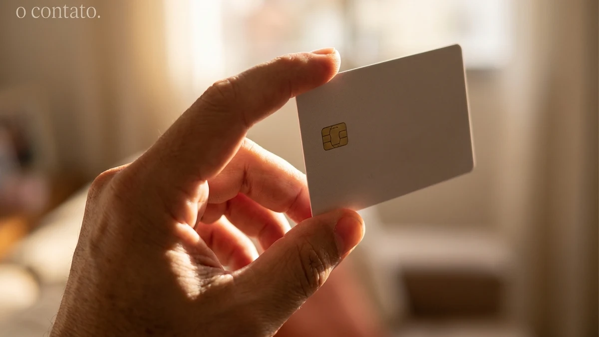 Mao segurando receber cartao novo recem chegado
